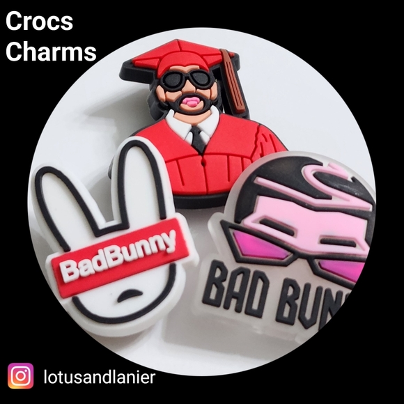 CROCS Jewelry Crocs Charms Bad Bunny Set Of 3 Poshmark